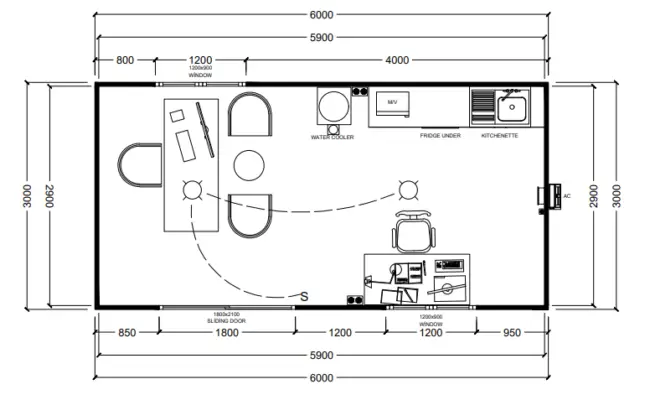 Fairhaven Portable Home Floor Plan Dimensions